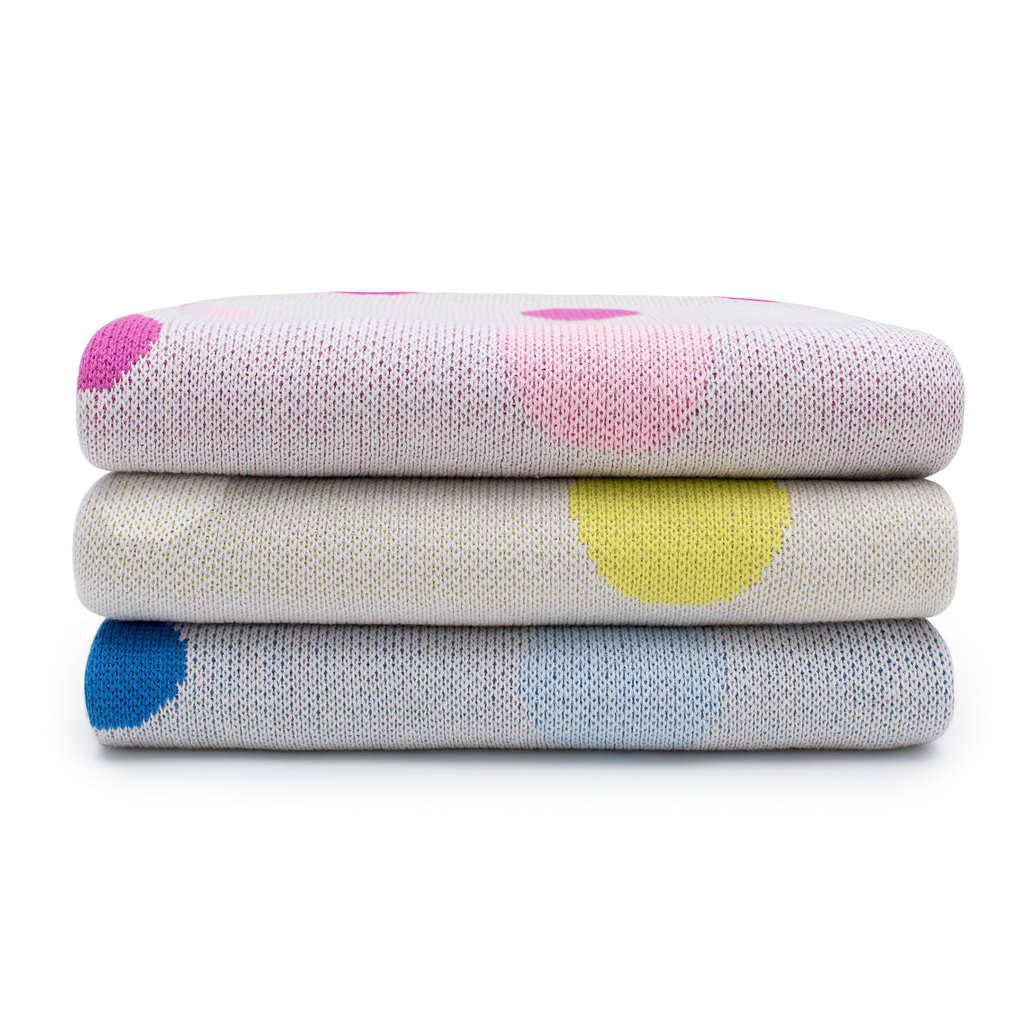 Yellow Polka Dot Baby Blanket by Mint & Me