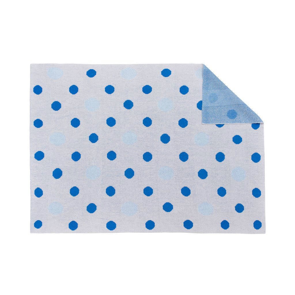 Blue polka dot blanket hotsell