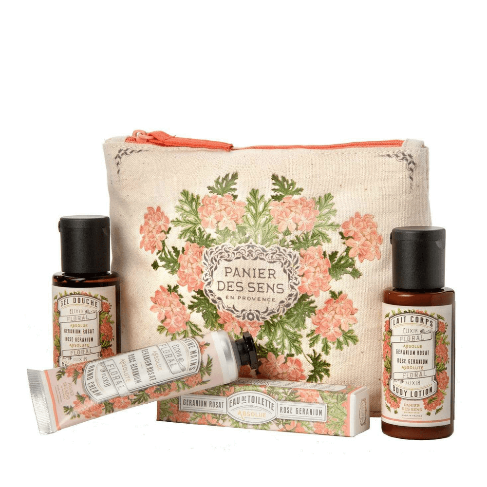 ROSE GERANIUM TRAVEL SET BY PANIER DES SENS